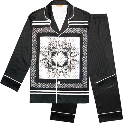 埃森费姆经典男士奢华印花家居服