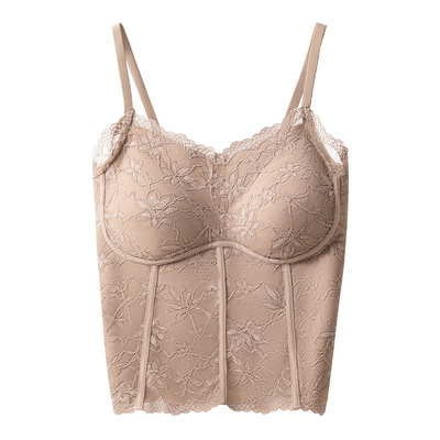 春夏法式蕾丝无钢圈美背吊带背心