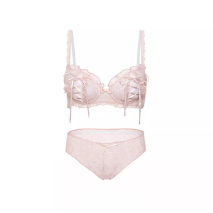 「LA」纯情奶酥丨软线系列*甜美洛丽塔蕾丝无钢圈内衣女文胸套装