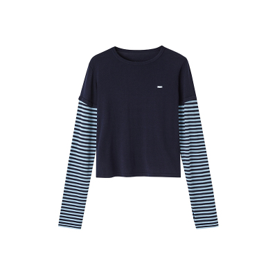 indicia标记拼接撞色层次感T恤