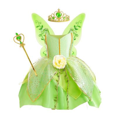 儿童森林系表演服装小精灵公主裙演出服女童tinkerbell蒂安娜裙子