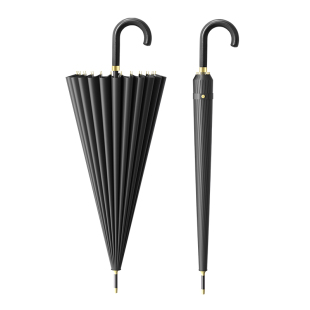 24骨弯钩长柄雨伞男士加大号家用加厚加固结实防风暴雨专用伞定制