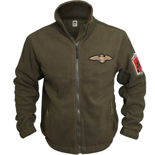 异种兵加厚军绿战术抓绒衣外套保暖登山旅行军迷刺绣服饰男春秋冬