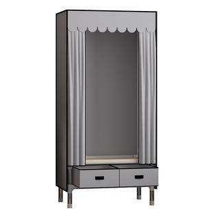 衣柜简易组装出租房用现代简约加粗钢管加厚布艺结实耐用抽屉布柜