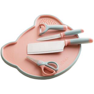 迪迪尼卡猪猪菜板五件套didinika儿童菜板双面抗菌组合刀具硅胶