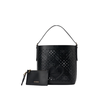 【新品首降】Love Moschino2026春夏 女士爱心镂空水桶包