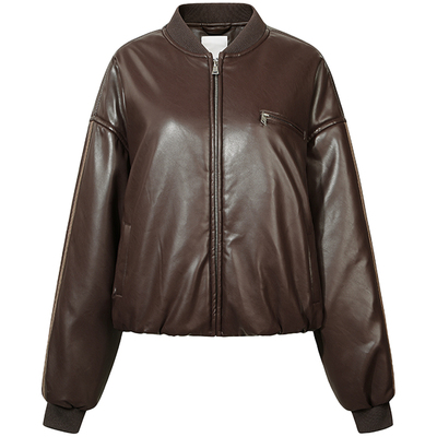 GUUKAHERO美式复古棒球服皮棉服