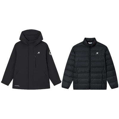 小暖壳2.0|特步童装儿童三合一外套羽绒秋冬款户外三防男童冲锋衣