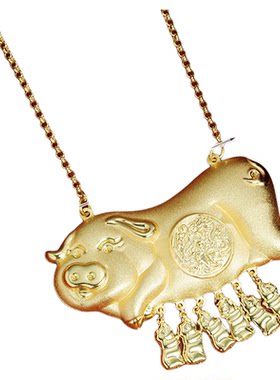 越南沙金项链婚庆猪牌套链