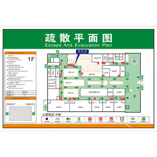 消防疏散示意图设计制作工厂幼儿园学校酒店紧应急火灾警安全逃生