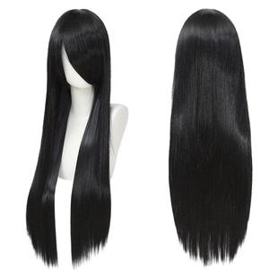 万用cos假发女黑白紫黄色长直玉米须80cm毛娘练手毛坯假毛发头套