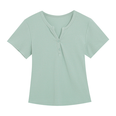 大码女装夏季爆款纯色短袖T恤衫