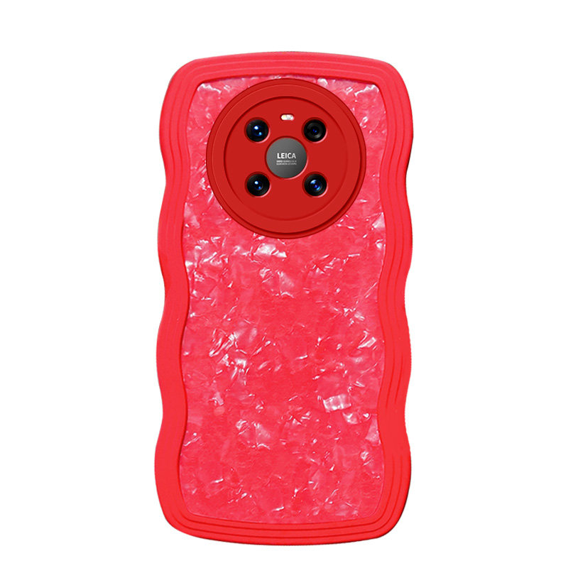 潮牌简约仙贝波浪纹适用华为mate40pro手机壳新款Mt50e高级感mete30魅特20女nova8se全包防摔荣耀畅