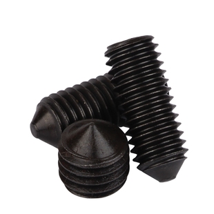 锥端紧定螺丝批发DIN914/12.9级内六角无头螺丝 M3M4-M24尖尾机米