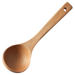三拾家 榉木日式木勺长柄木质大汤勺 家用厨房用具粥勺环保木勺子