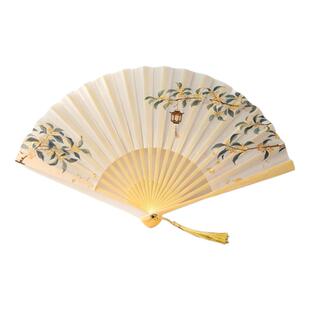 古风折扇绢面舞蹈扇夏季旗袍汉服折扇便携撕不烂折扇节日舞蹈排练