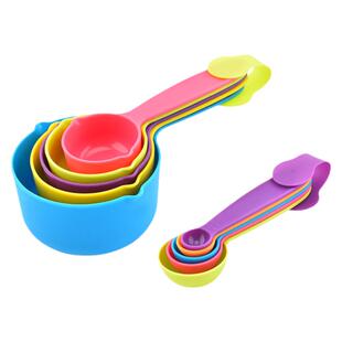 多功能带刻度量勺量杯五件套彩色称量克勺子量匙套餐厨房烘焙家用