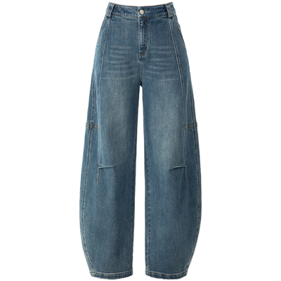 春四季香蕉裤阔腿牛仔裤女弯刀裤