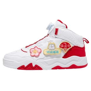 【商场同款】特步童鞋儿童板鞋2025新年女童旋转扣防滑休闲运动鞋