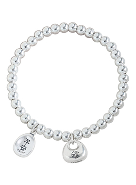 实心银坨坨足银999新中式纯银手链国风平安喜乐手串小众轻奢礼物