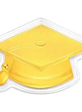 潮宏基考神系列足金金币黄金投资金摆件学士帽毕业证书礼物