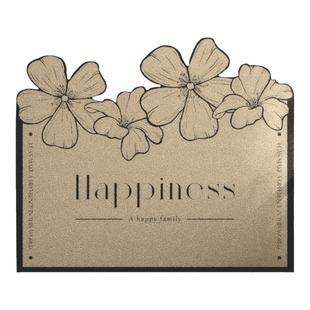 可裁剪黑色花朵入户丝圈地垫过道门外蹭土地毯法式复古高级感脚垫