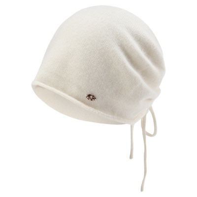 ELLE山羊绒抽绳针织帽秋冬季女士