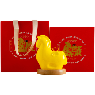 招财马上赚钱造型小夜灯摆件旋转摆设文创氛围灯咖啡餐厅酒吧台