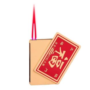 网红同款复古火柴盒打火机金属红色火焰防风创意冲气个性刻字送礼