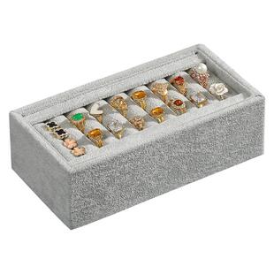 绒布戒指展示架耳钉收纳盘首饰托盘珠宝展示道具摆摊陈列看货盘子