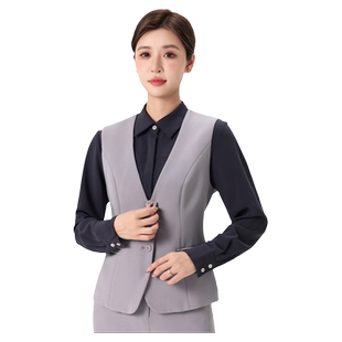 秋冬季招行行服女衬衫马甲招商银行灰色西裤马夹招行制服套装