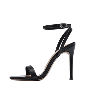 夏季性感女鞋2025新品脚腕绊带细跟露趾高跟鞋女一字扣带百搭凉鞋