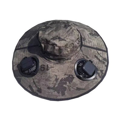 户外钓鱼太阳能风扇帽子男款夏季