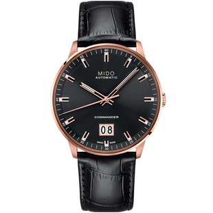 Mido美度手表男士指挥官大日历夜光大表盘皮带男表全自动机械腕表