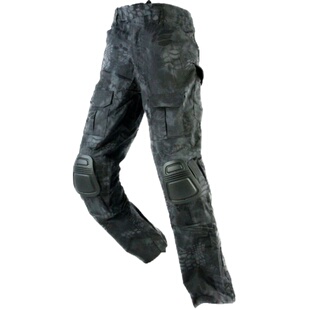 黑色蟒纹GEN2军迷战术裤子男宽松户外直筒战斗裤