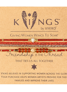 VIKIKO红色天然珍珠细女生小手链