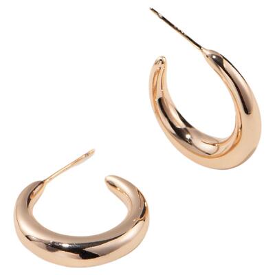 极简C型耳钉hoop素圈耳环银针