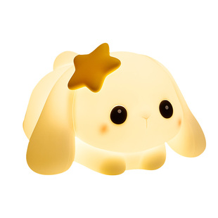 小夜灯卧室床头睡眠儿童兔子硅胶拍拍台灯女生日礼物智能语音声控