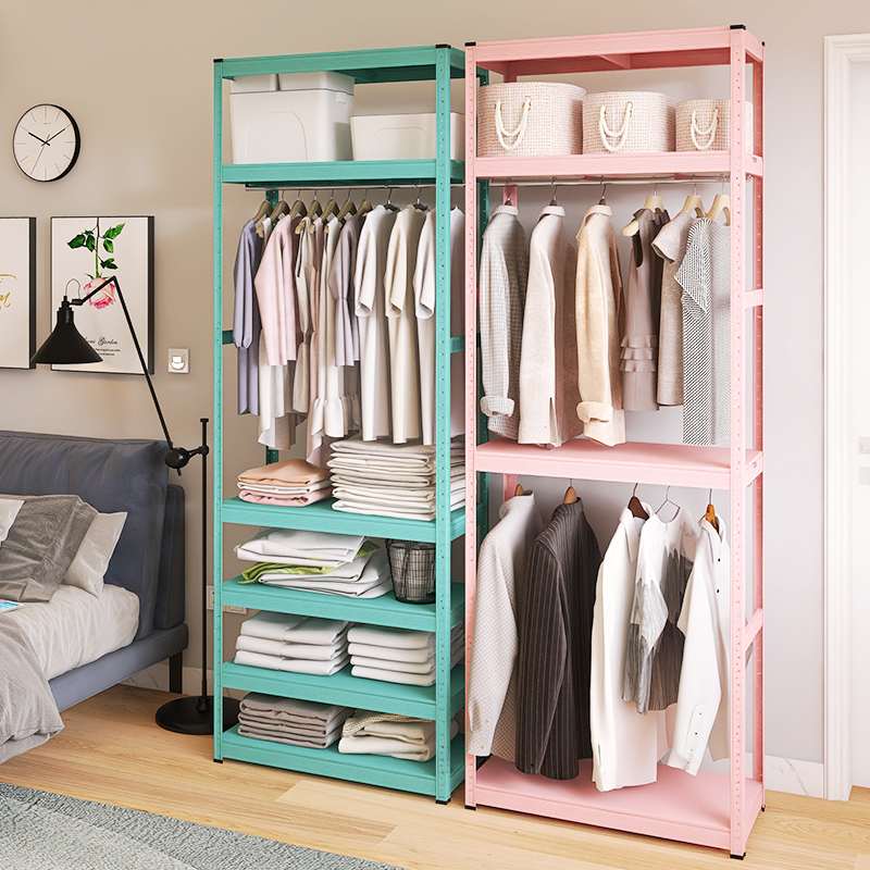 W8峰阳双层衣架落地卧室开放式晾衣架置物架阳台家用房间挂衣凉衣