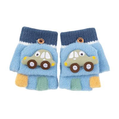 儿童手套秋冬季宝宝保暖半指手套