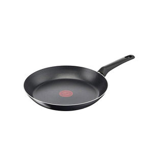 欧洲直邮Tefal特福防刮红点不粘锅黑色炒锅煤气平底锅24cm正品