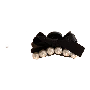 赫本复古风~珍珠公主头蝴蝶结抓夹半扎发夹发饰小号适合发量少的