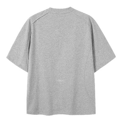 WHIMNOTION 25SS Sorona弧形解构印花短袖T恤男冰感防晒速干上衣