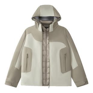 章昊同款FILA FUSION斐乐潮牌羽绒服两件套男2025冬新款保暖外套