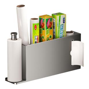 厨房橱柜门内侧收纳盒门后收纳神器保鲜膜收纳架垃圾袋免打孔壁挂