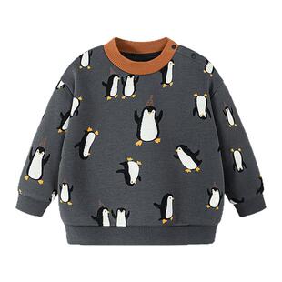 迷你巴拉巴拉男女童宝宝卫衣 春新品内里加绒柔软亲肤保暖上衣