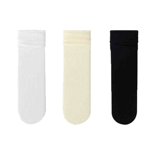白色冰冰堆堆袜子女夏季薄款夏天中筒冰丝袜长筒夏款春秋薄长袜夏