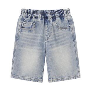 左西童装男童牛仔短裤防褪色夏装2025新款儿童夏季洋气百搭中裤潮