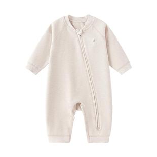 babylove婴儿连体衣秋冬季斜襟拉链哈衣爬服宝宝休闲外出居家衣服