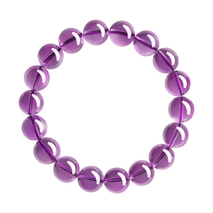 庆祥泰高端纯天然紫水晶手串女款官方正品男士乌拉圭九紫离火手链